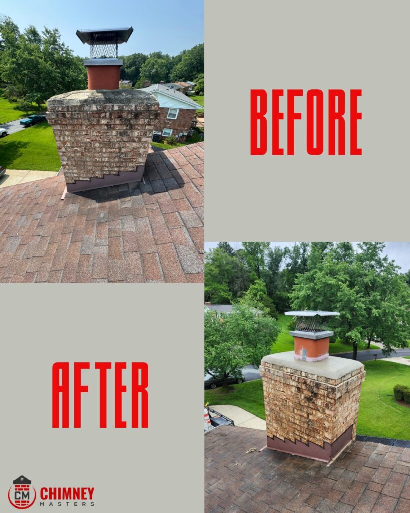 Chimney Masters - Chimney Cap Before and After